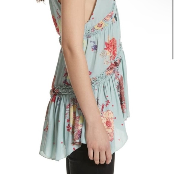 Free People Floral Tank Top - Light Blue and Pink - Picture 3 of 8